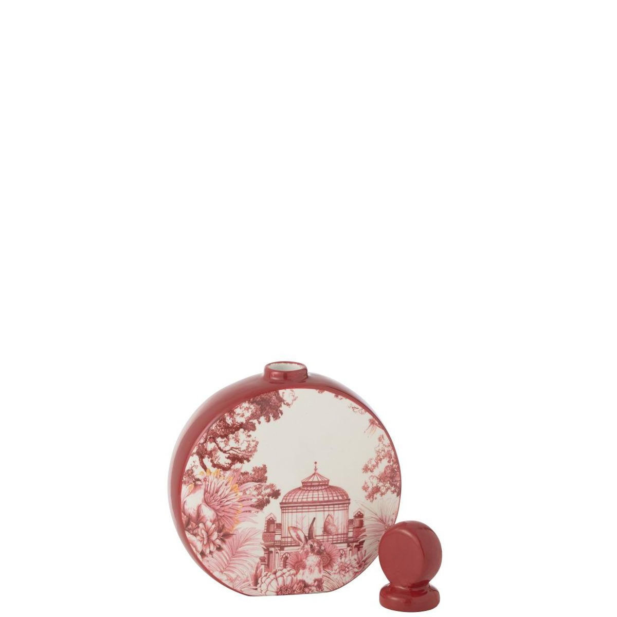 Paris Prix Pot Flasque en Porcelaine  Moriko  22cm Rouge & Blanc