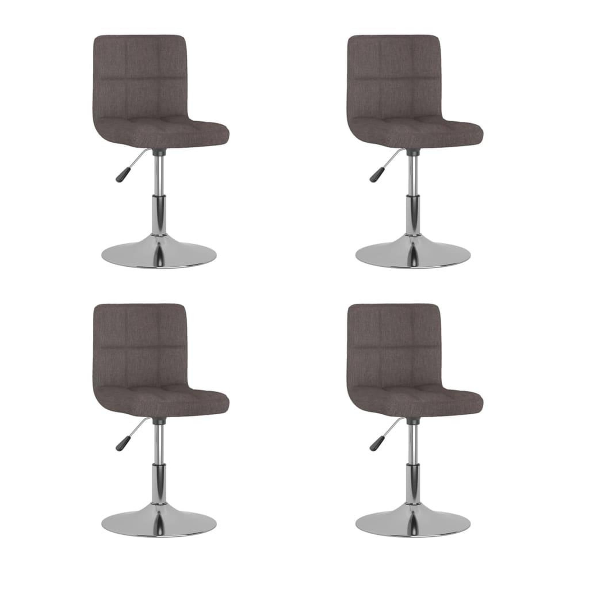 VIDAXL Chaises pivotantes a manger lot de 4 taupe tissu