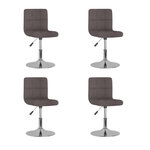 VIDAXL Chaises pivotantes a manger lot de 4 taupe tissu