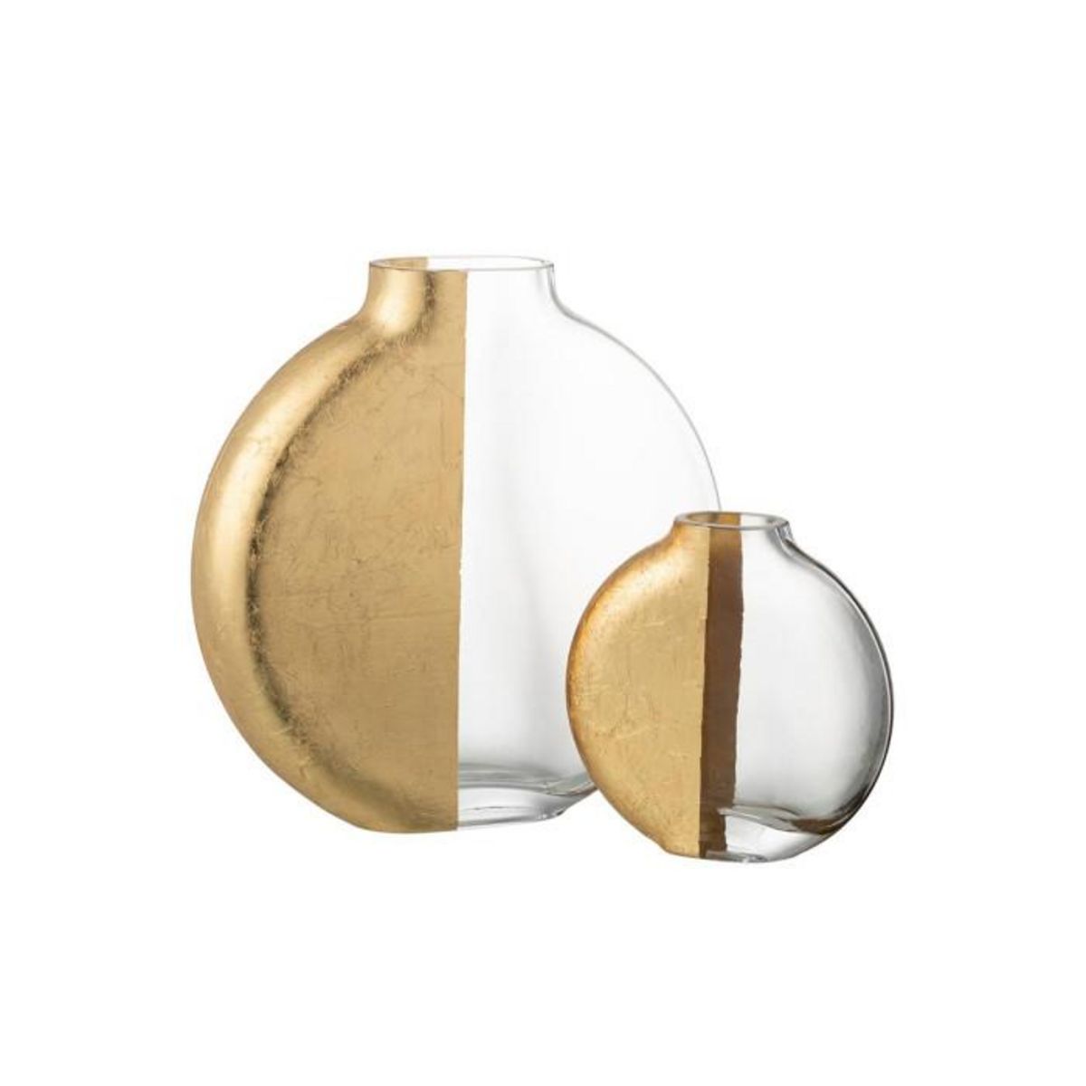 Paris Prix Vase Design en Verre  Loa  25cm Transparent & Or