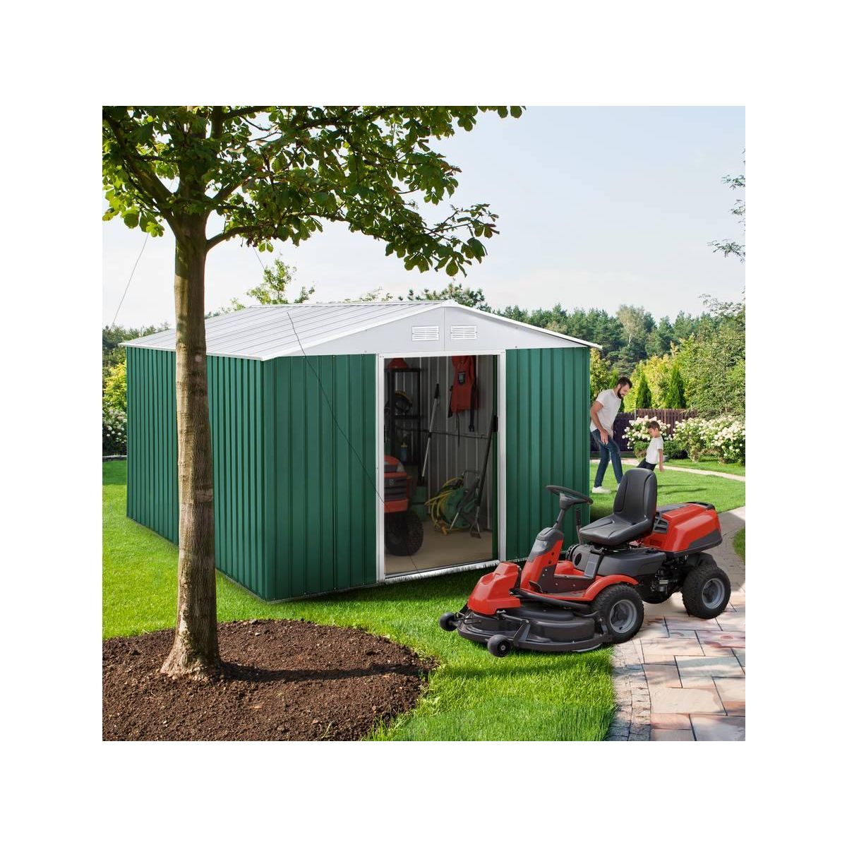 Habitat et Jardin Abri de jardin métal  Rosas  - 7,06 M² - Vert