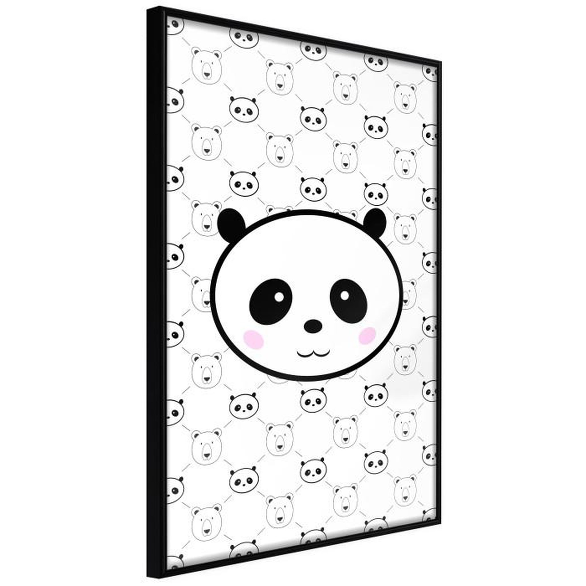 Paris Prix Affiche Murale Encadrée  Panda and Friends. Coloris disponibles : Jaune, Noir