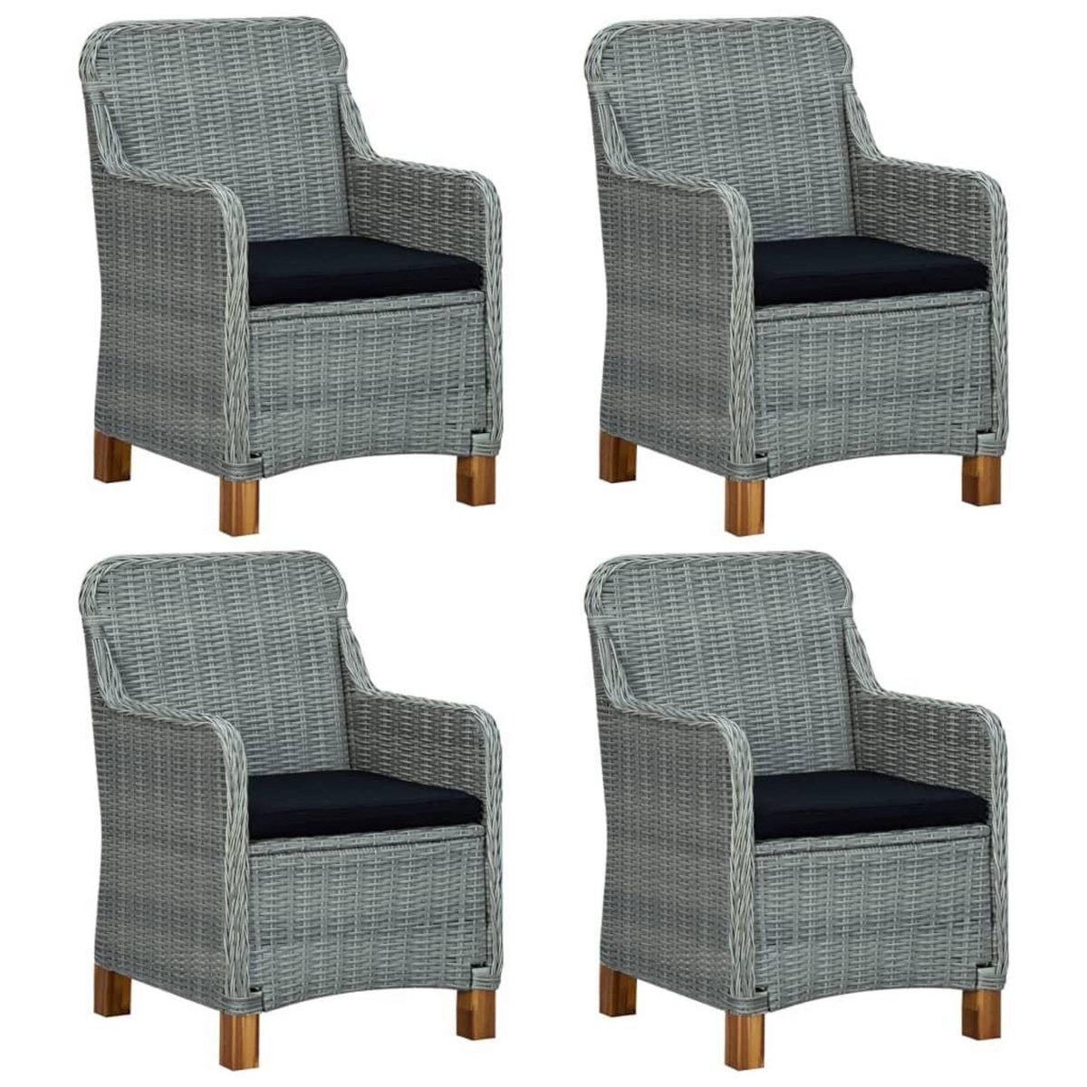 VIDAXL Ensemble a manger de jardin 5 pcs Gris clair