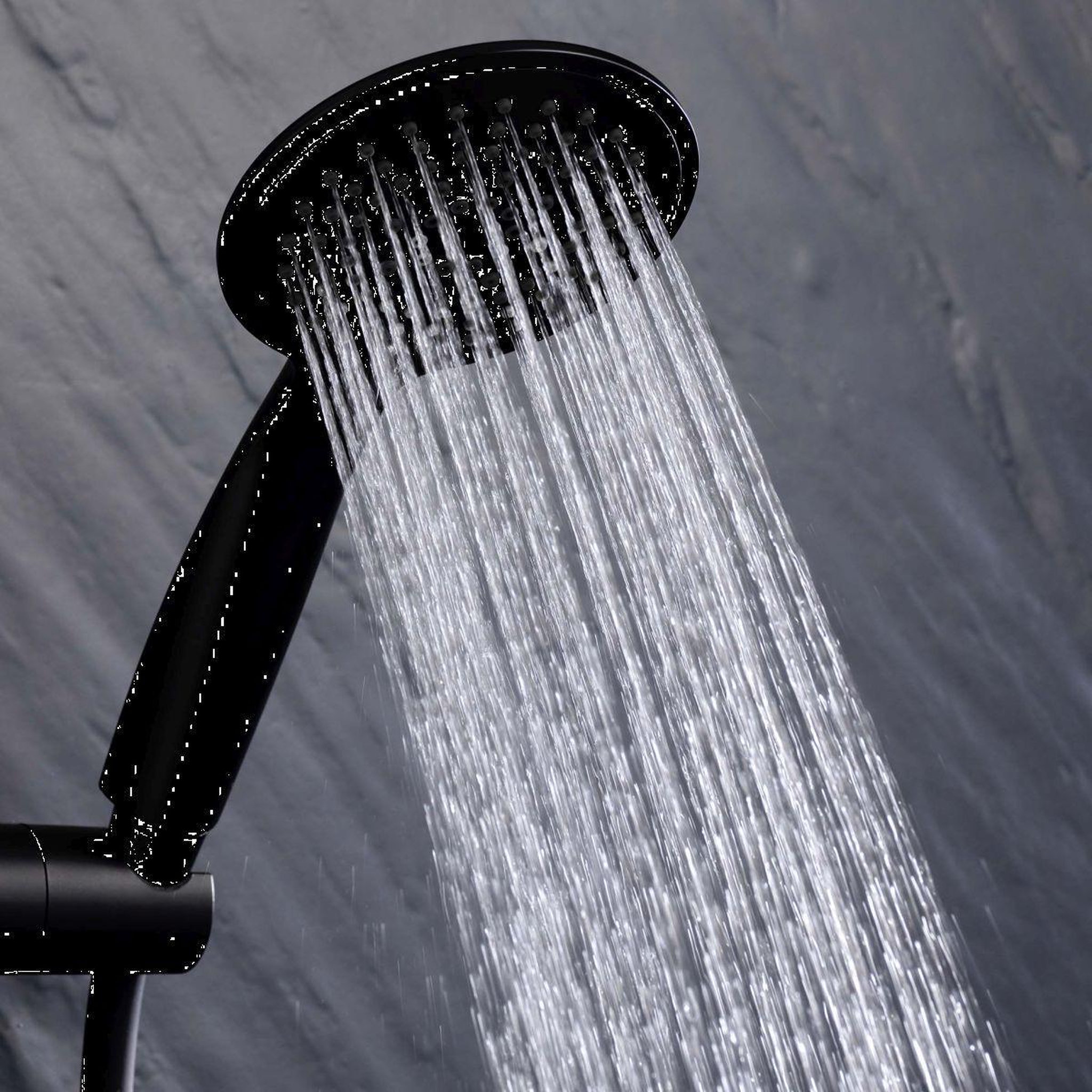 Voir la diapositive 2 : Douceur d'Intérieur Ensemble Barre de Douche & Pommeau  5 Positions  24cm Noir