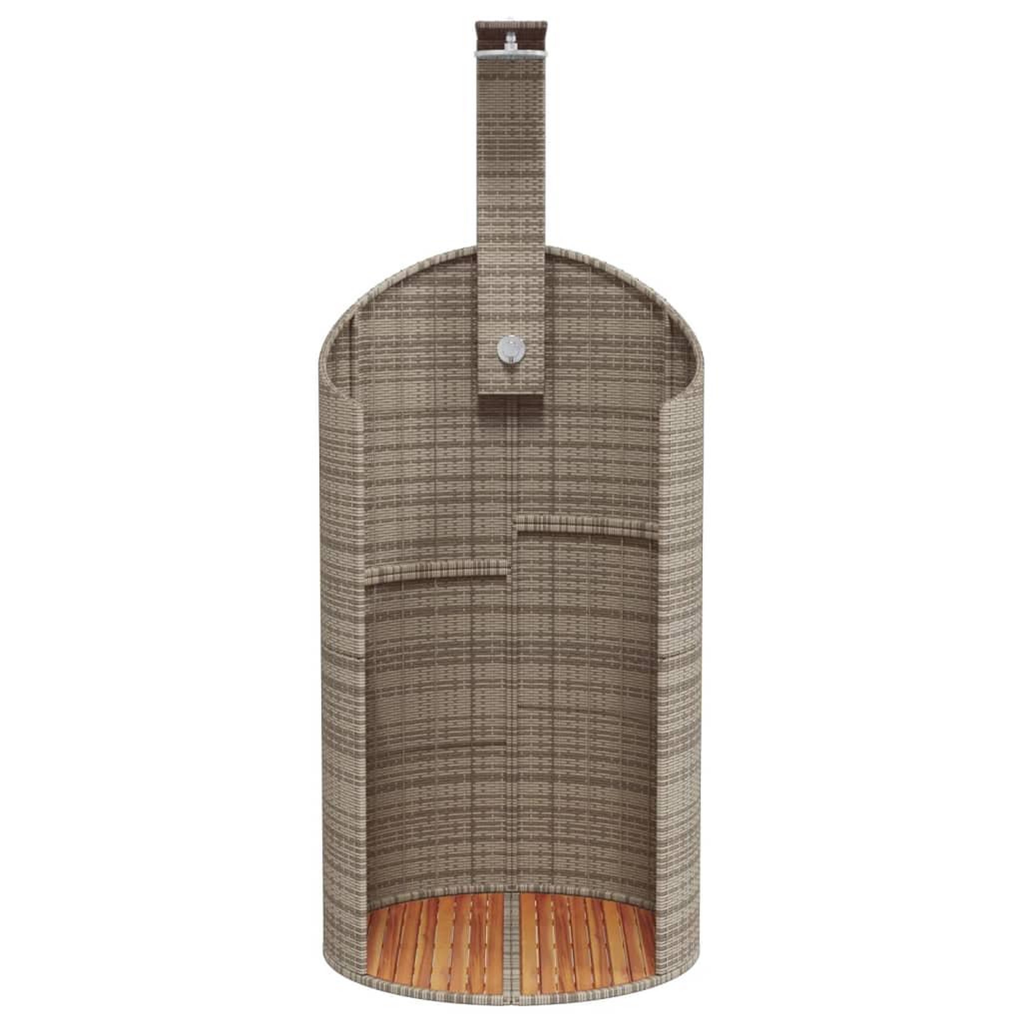 Voir la diapositive 5 : VIDAXL Douche d'exterieur gris 100x100x241,5 cm poly rotin bois acacia