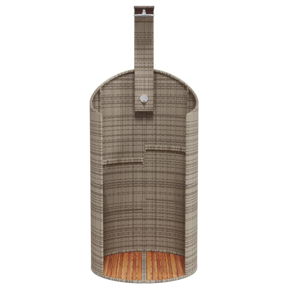 VIDAXL Douche d'exterieur gris 100x100x241,5 cm poly rotin bois acacia