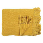 Paris Prix Plaid Chenille  Franges  120x150cm Moutarde