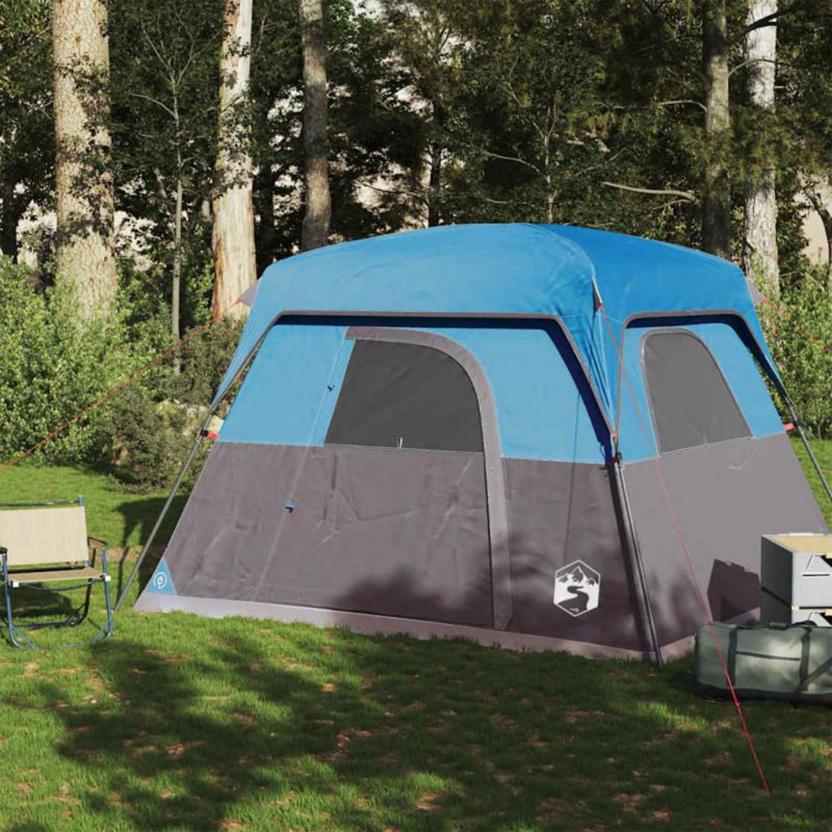 VIDAXL Tente de camping de cabine 4 personnes bleu imperméable
