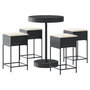 Voir la diapositive 2 : VIDAXL Ensemble de bar de jardin 5 pcs avec coussins noir poly rotin