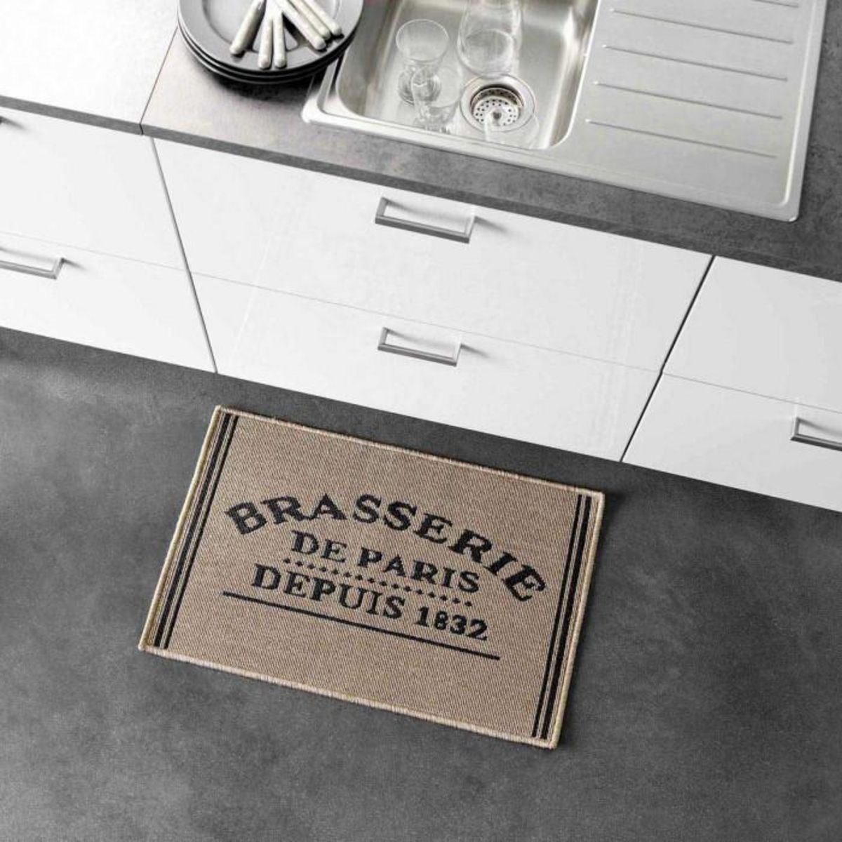 Paris Prix Tapis de Cuisine  Troquet  50x80cm Marron