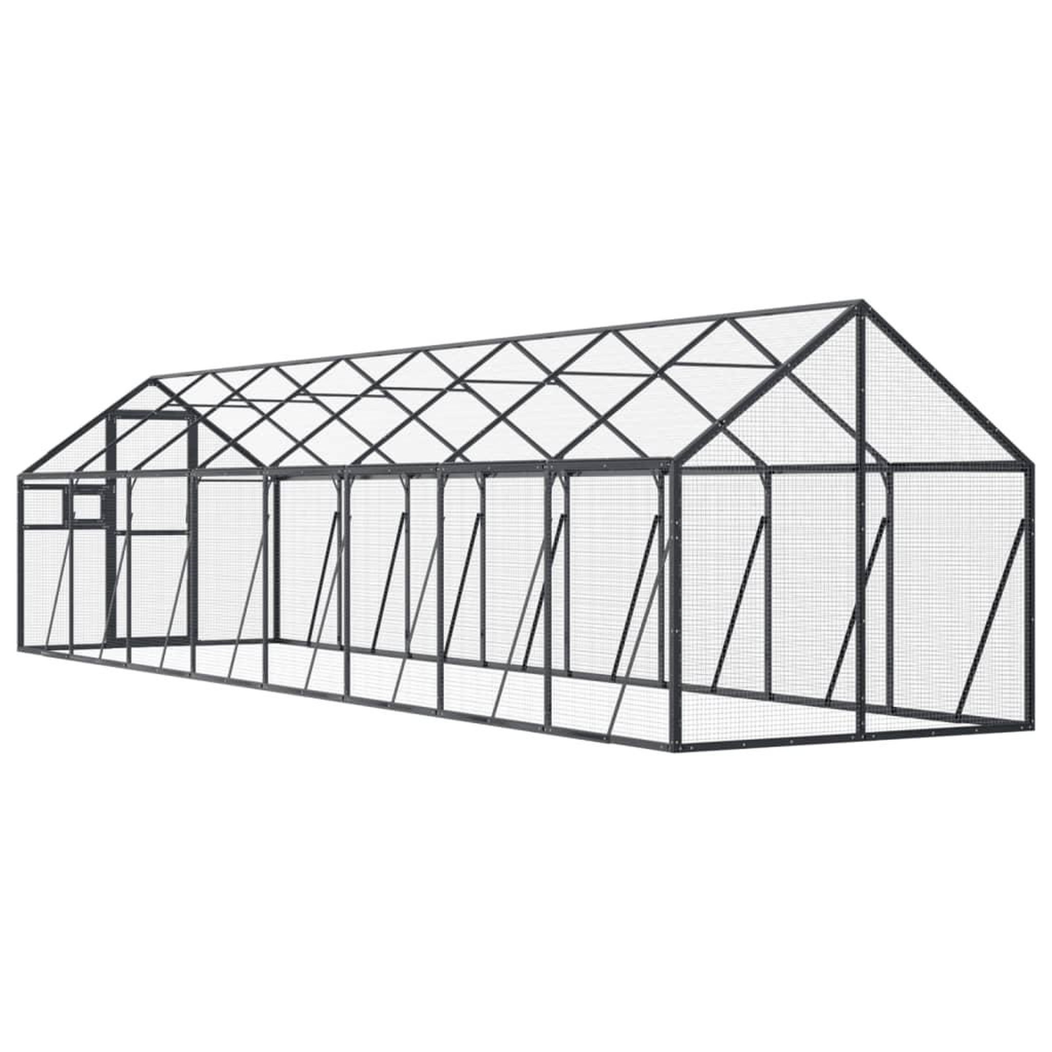 Voir la diapositive 5 : VIDAXL Voliere anthracite 1,79x8x1,85 m aluminium