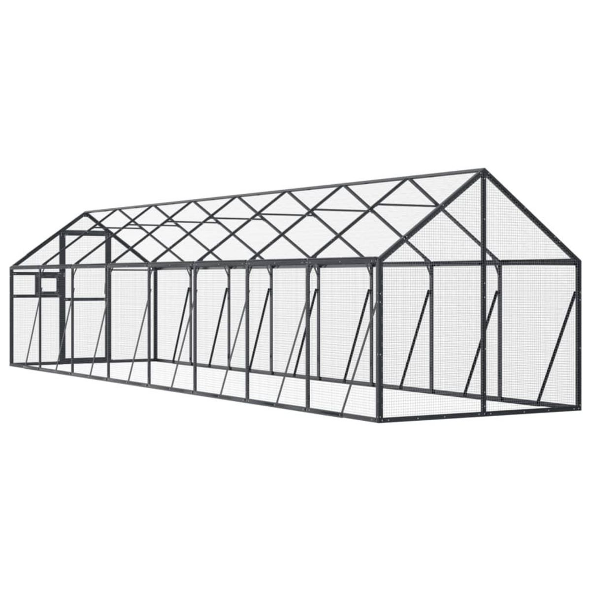 VIDAXL Voliere anthracite 1,79x8x1,85 m aluminium