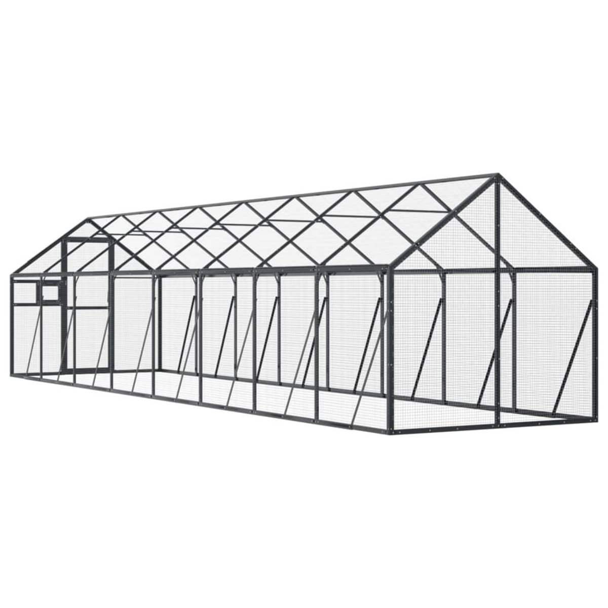 VIDAXL Voliere anthracite 1,79x8x1,85 m aluminium
