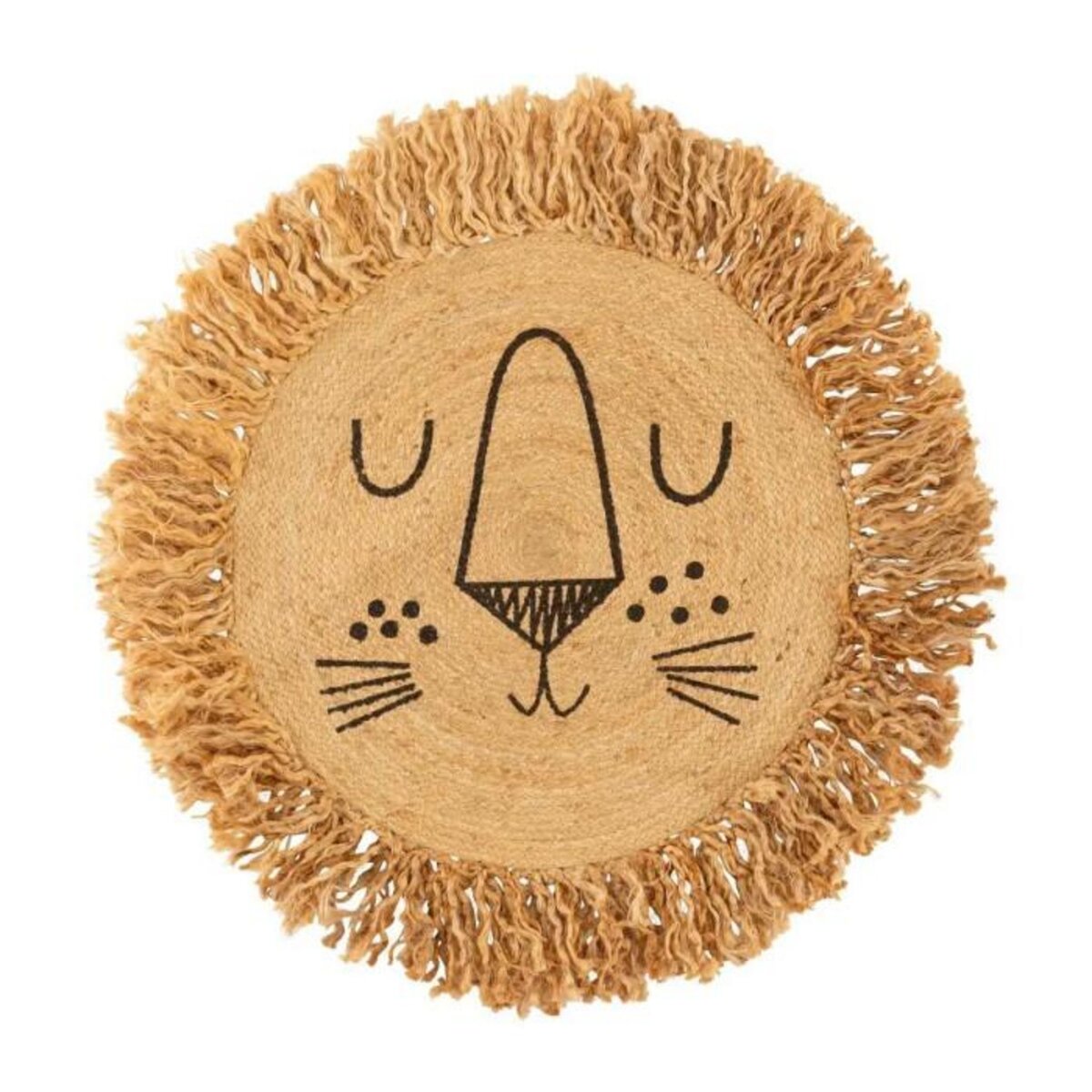 Atmosphera Kids Tapis Enfant Déco en Jute  Lion  90cm Marron
