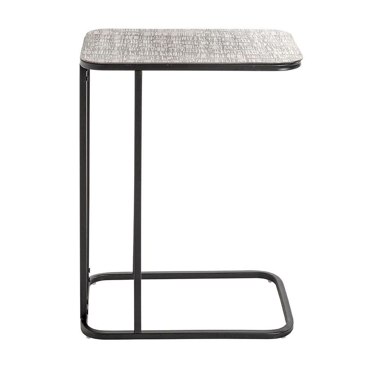 Paris Prix Table d'Appoint Design  Galia  62cm Argent & Noir