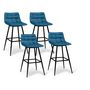 Voir la diapositive 7 : Lot de 2 tabourets chaises de bar assise velour pieds métal SIA