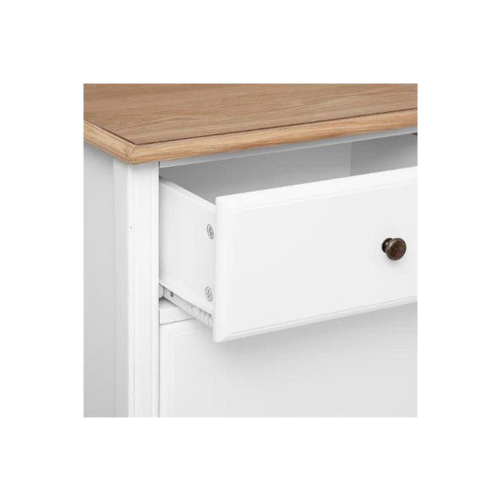 Voir la diapositive 3 : ATMOSPHERA Buffet 2 Portes & 2 Tiroirs  Solen  88cm Blanc
