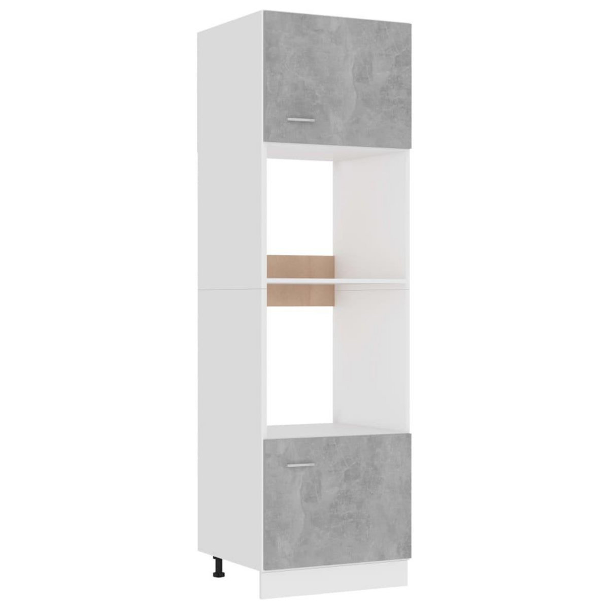 VIDAXL Armoire a micro-ondes Gris beton 60x57x207 cm Bois d'ingenierie