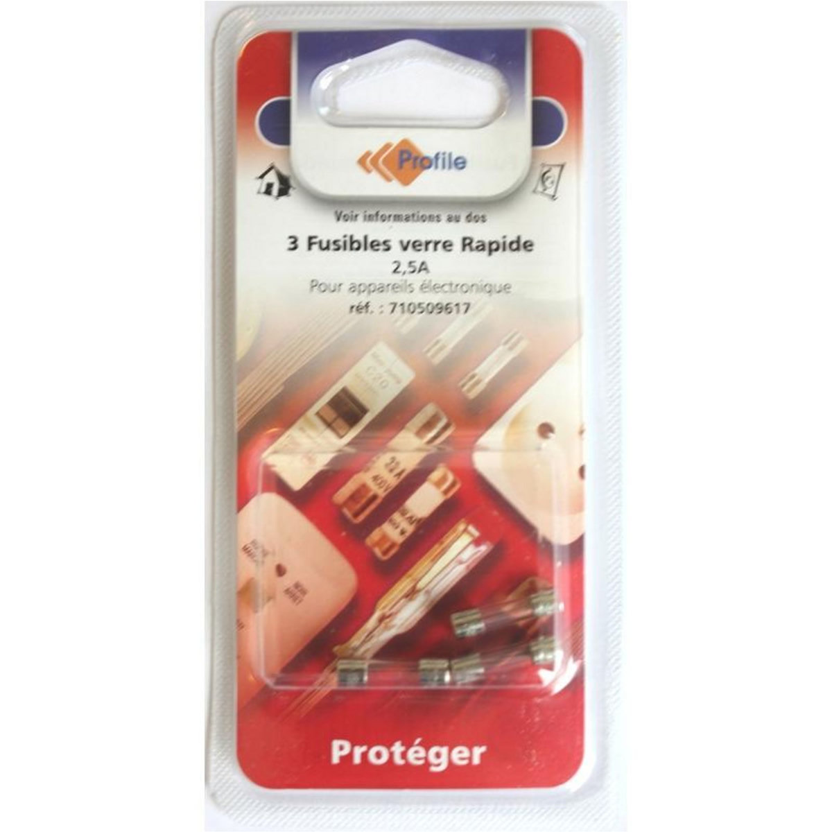 Profile 3 fusibles verre rapide 2.5A