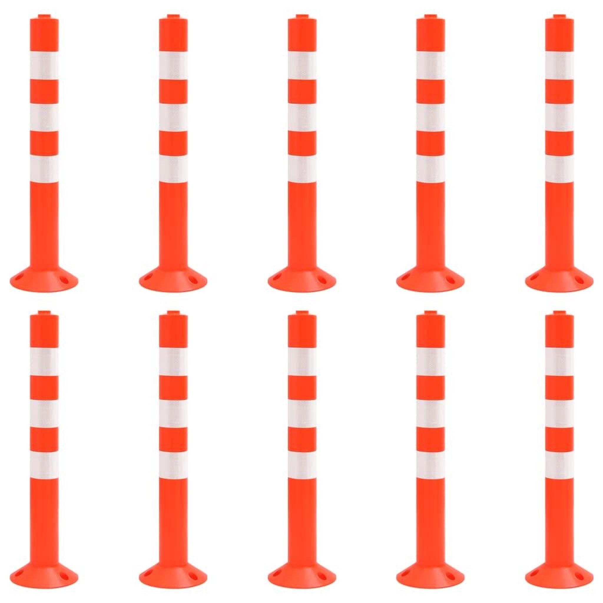 VIDAXL Bornes de controle du trafic 10 pcs 75 cm PE