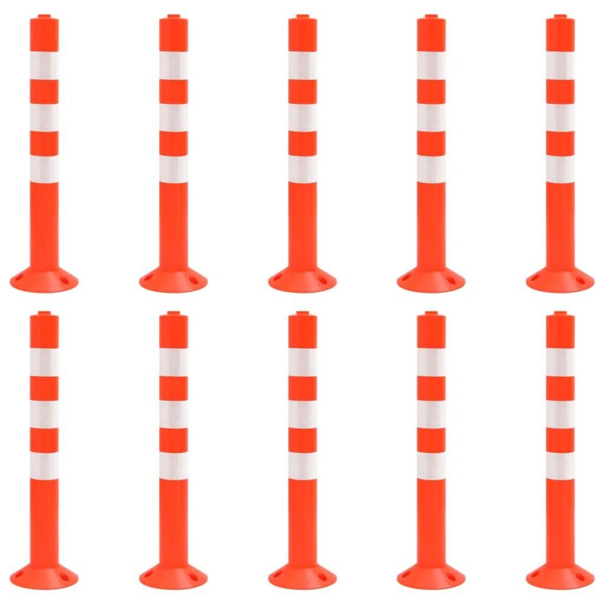 VIDAXL Bornes de controle du trafic 10 pcs 75 cm PE