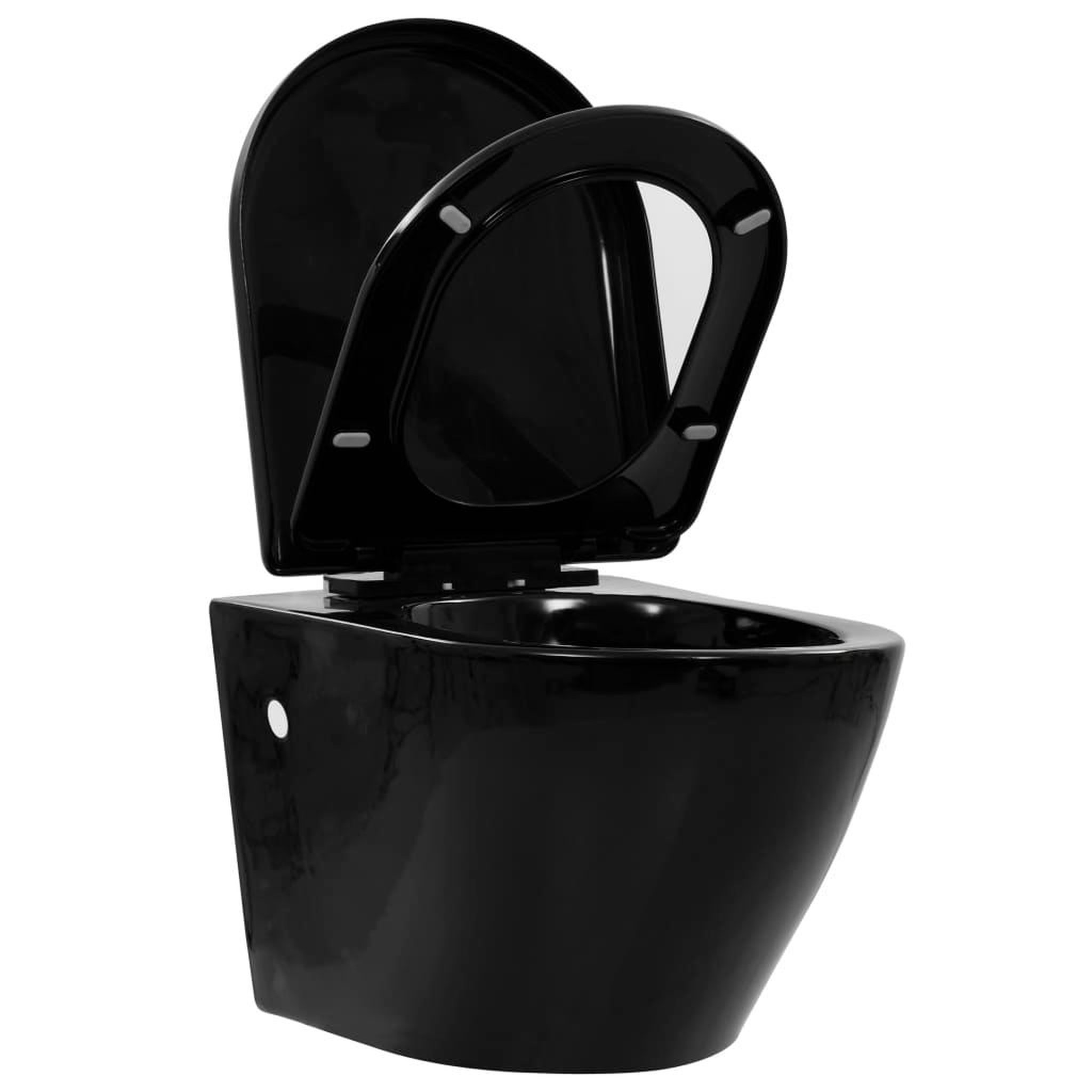 Voir la diapositive 4 : VIDAXL Toilette suspendue au mur avec reservoir cache ceramique noir