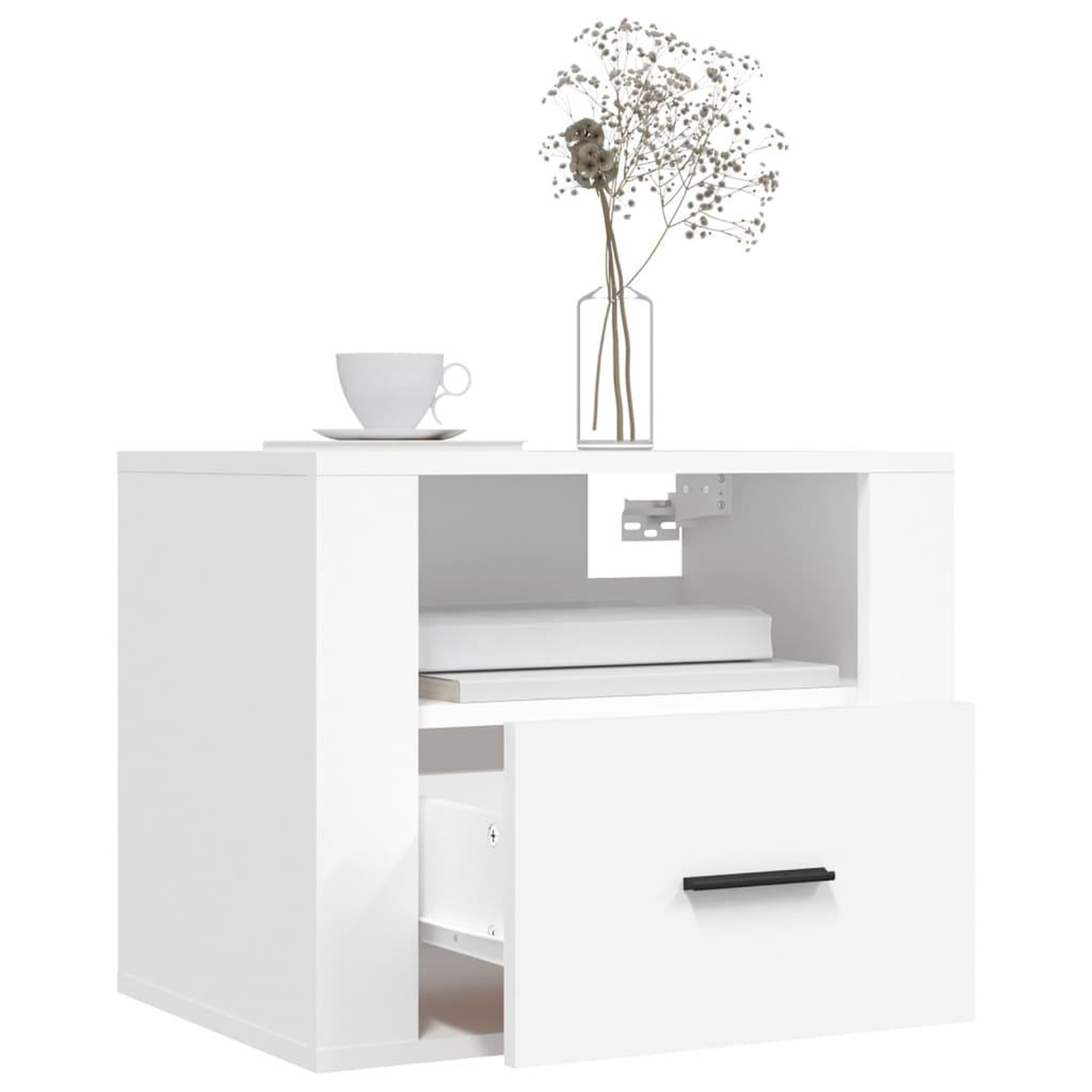 Voir la diapositive 4 : VIDAXL Tables de chevet murales 2 pcs Blanc 50x36x40 cm