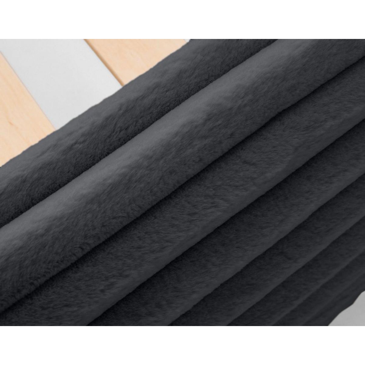 BEST MOBILIER Cristal - lit coffre - 180x200 - sommier inclus - fausse fourrure côtelée