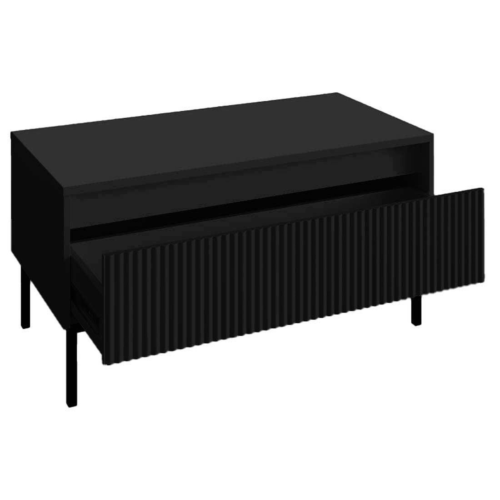 Voir la diapositive 6 : BEST MOBILIER Girona - table basse - noir - 1 tiroir - 100 cm