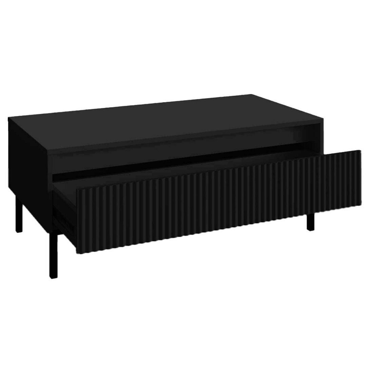 BEST MOBILIER Girona - table basse - noir - 1 tiroir - 100 cm