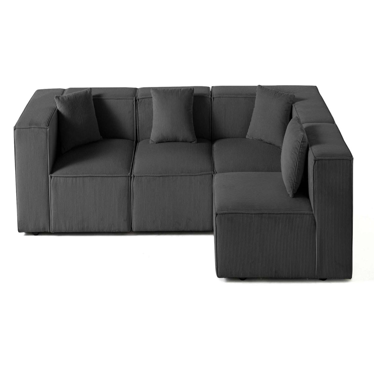 LISA DESIGN Arty - canapé modulable d'angle droit 4 places - en velours côtelé