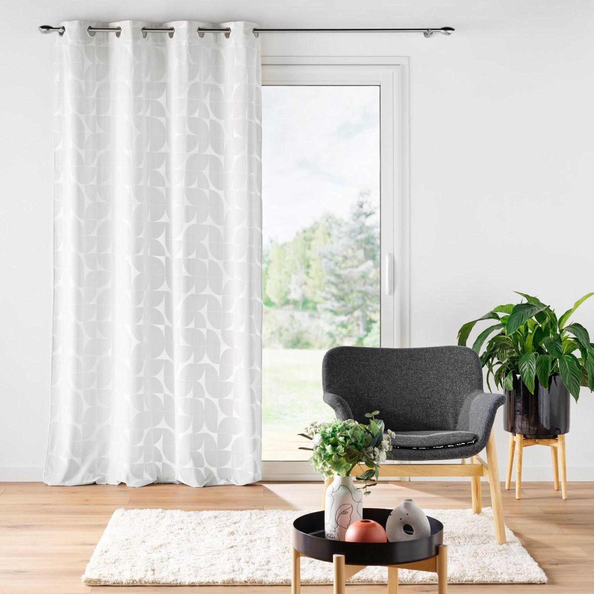 Voir la diapositive 5 : Douceur d'Intérieur Rideau à œillets en velours  geolia  135x260cm blanc