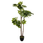ATMOSPHERA Plante Artificielle  Schefflera  135cm Vert & Noir