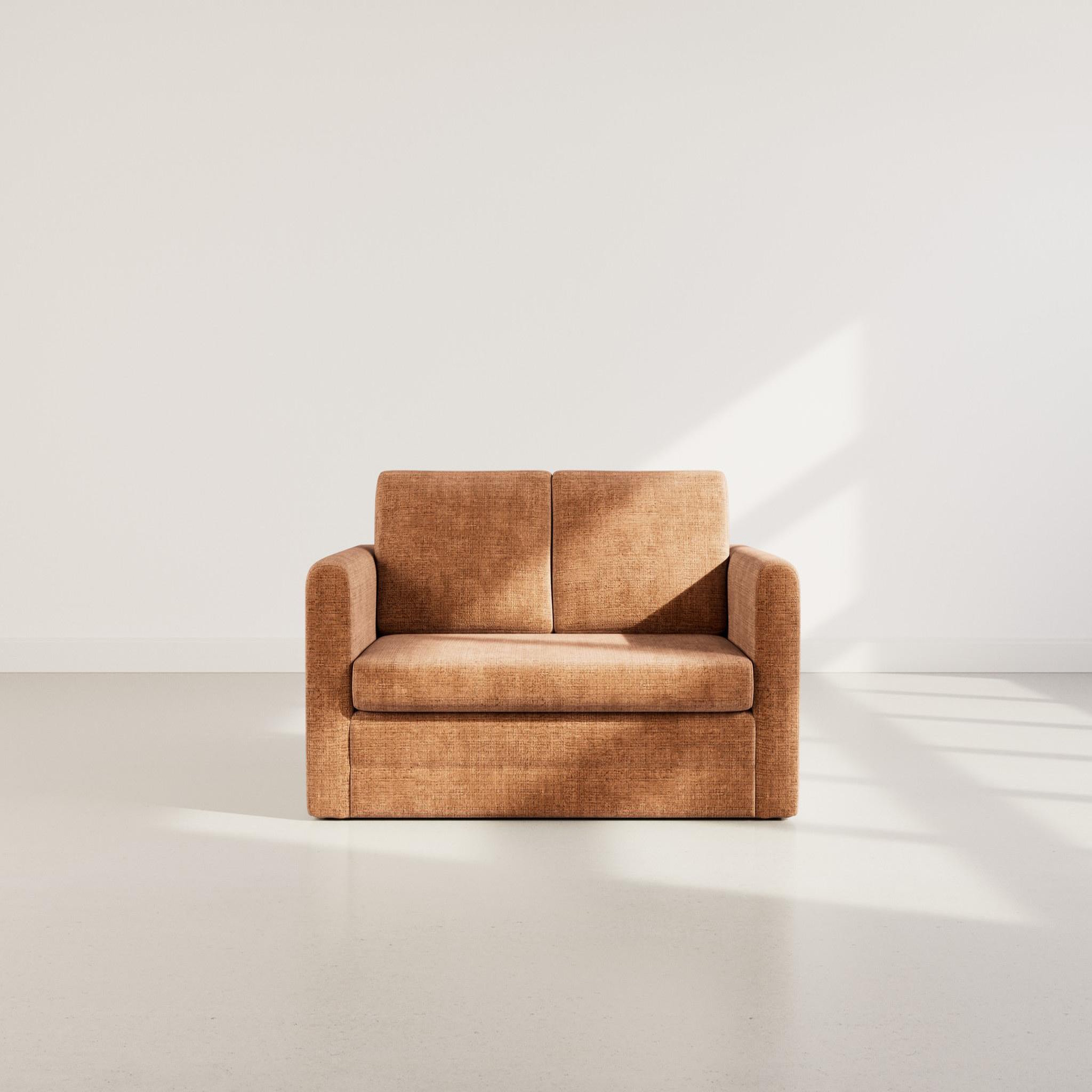 Voir la diapositive 2 : BEST MOBILIER Marilia - canapé 2 places convertible déplimousse en velours texturé
