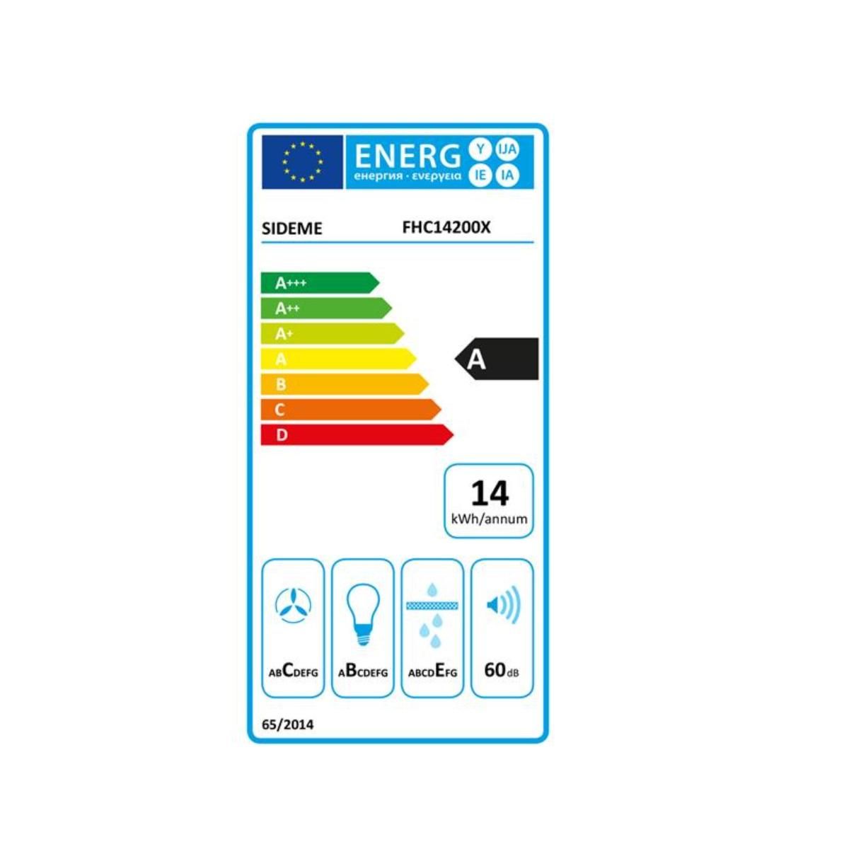 Fagor Hotte visière 60cm 189m3/h inox - FHC14200X