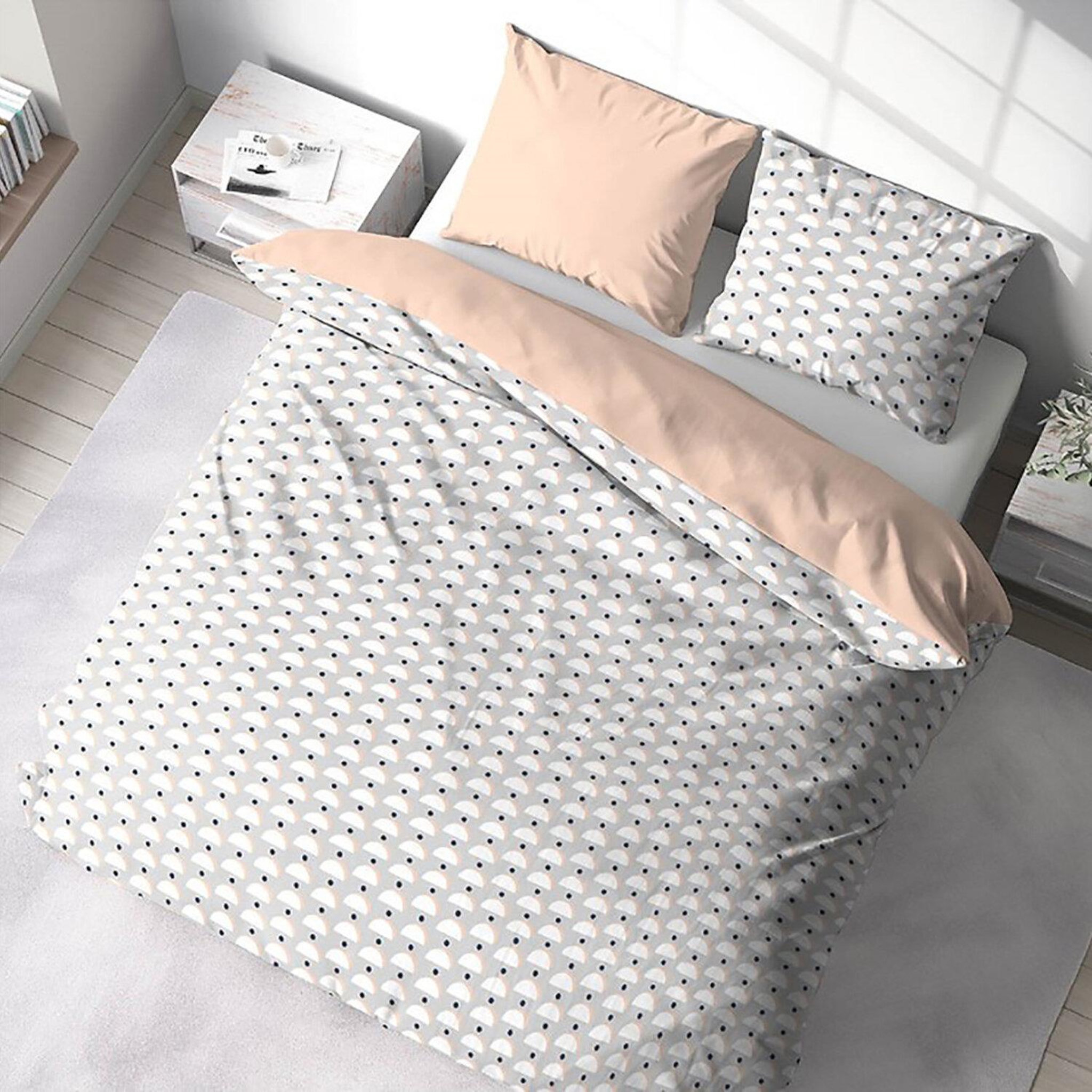 Voir la diapositive 1 : Home collection Parure housse de couette 100%polyester 72gsm lobe