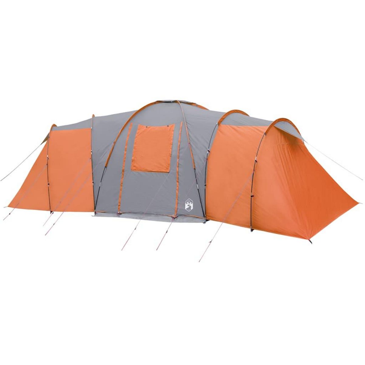 VIDAXL Tente familiale a dome 12 personnes gris et orange impermeable
