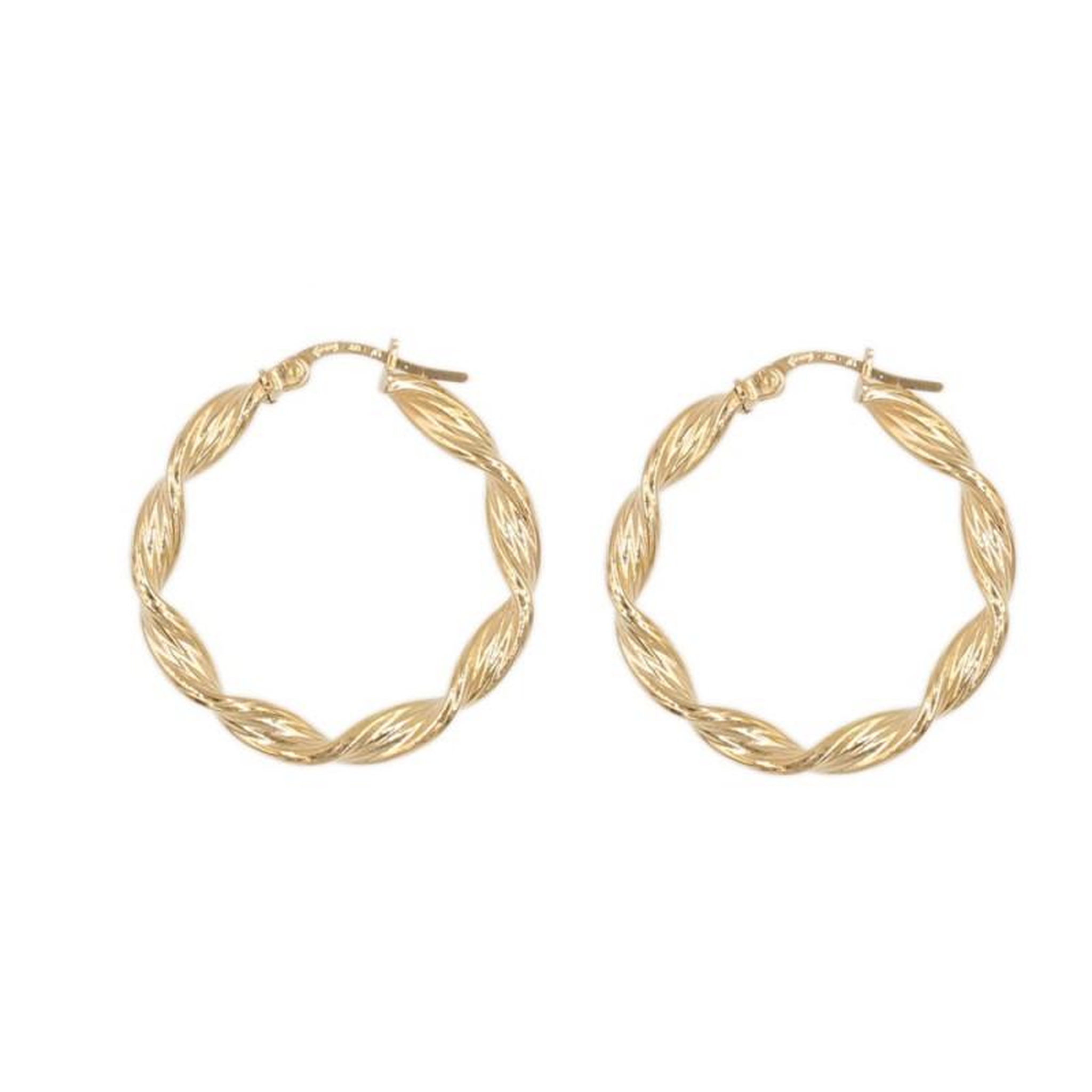 Voir la diapositive 1 : L'ATELIER D'AZUR Boucles d'Oreilles Créoles Torsadées - Or Jaune - Femme