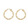 Voir la diapositive 1 : L'ATELIER D'AZUR Boucles d'Oreilles Créoles Torsadées - Or Jaune - Femme