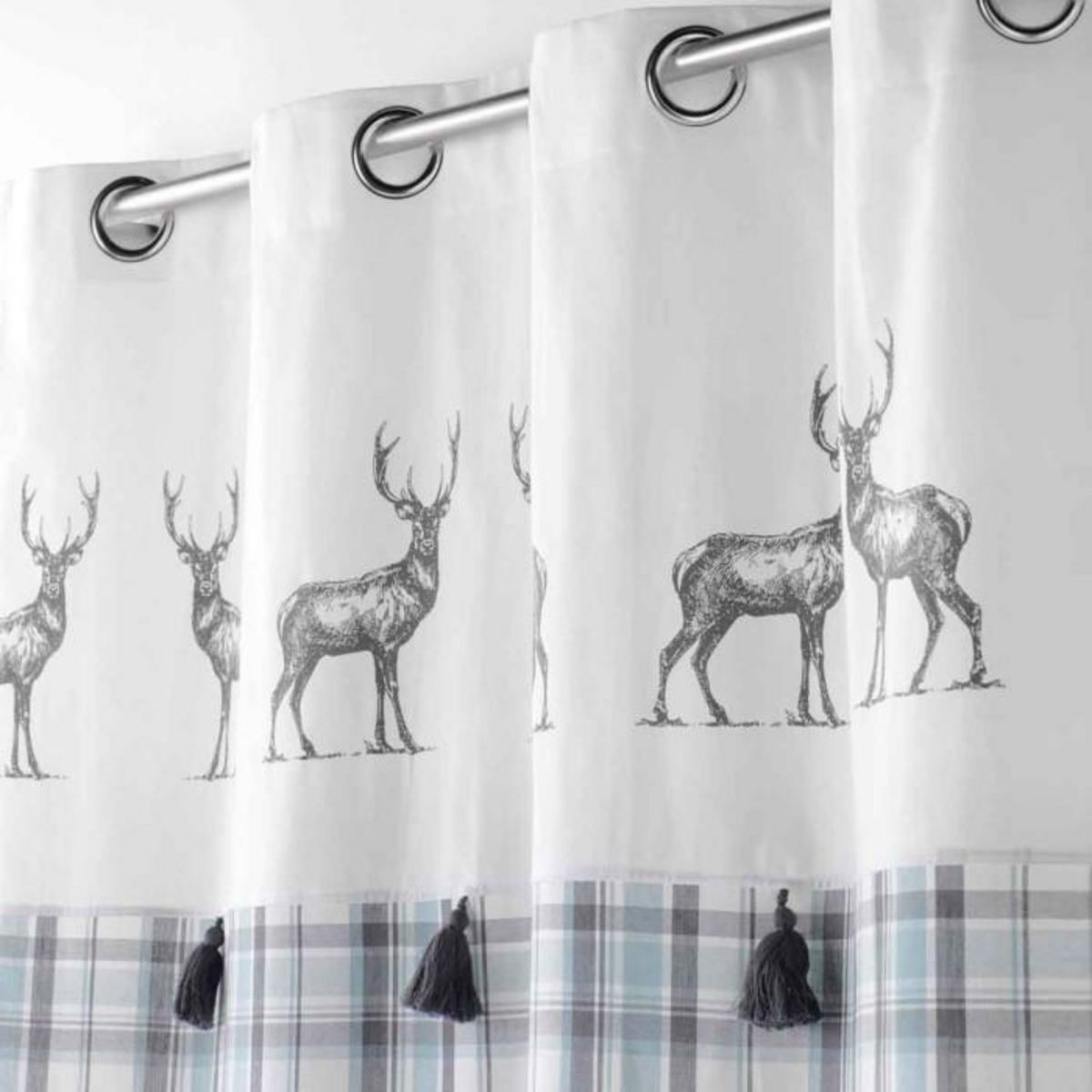 Paris Prix Rideau à Œillets Tissé  Megève  140x240cm Bleu