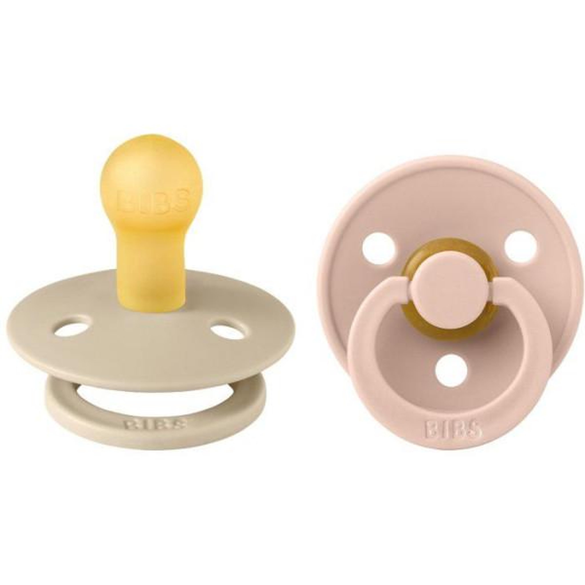 Voir la diapositive 2 : MARKET24 Sucette bébé - BIBS - Colour - Embout rond - Pack de 2 - Caoutchouc naturel - Taille 1 Vanilla Blush