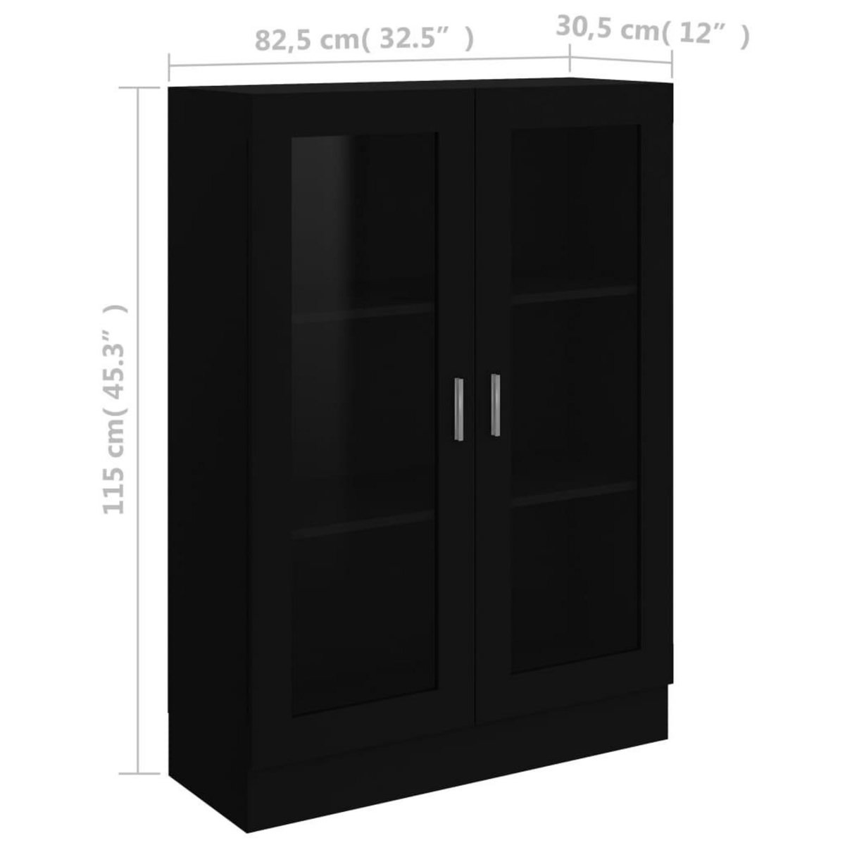 VIDAXL Armoire a vitrine Noir 82,5x30,5x115 cm Bois d'ingenierie