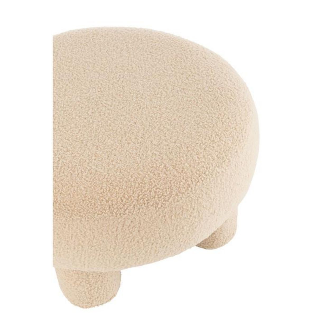 Paris Prix Pouf Rond Bouclette  Teddy  52cm Beige