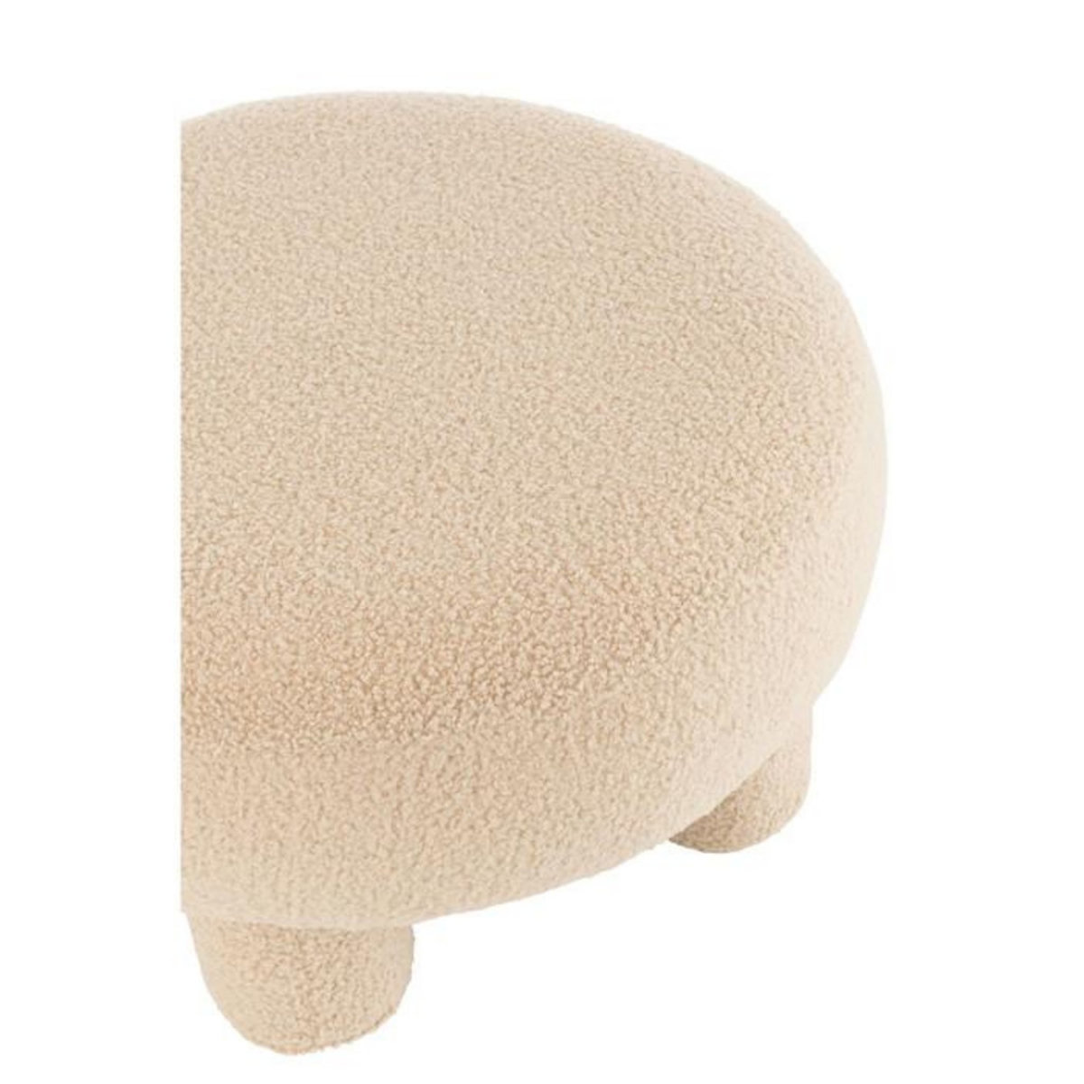 Paris Prix Pouf Rond Bouclette  Teddy  52cm Beige