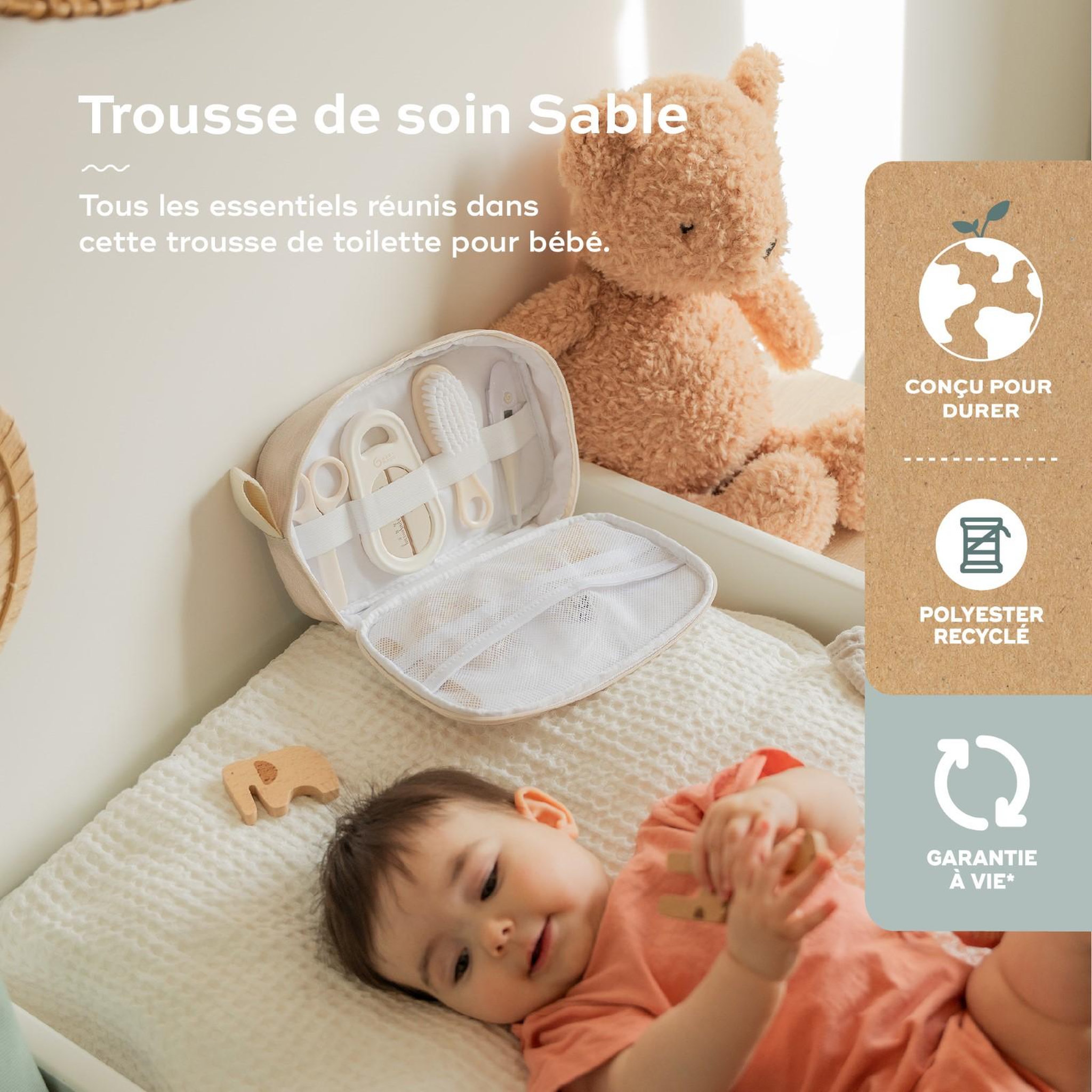 Voir la diapositive 2 : BABYMOOV Trousse de soin sable babymoov - 9 accessoires essentiels