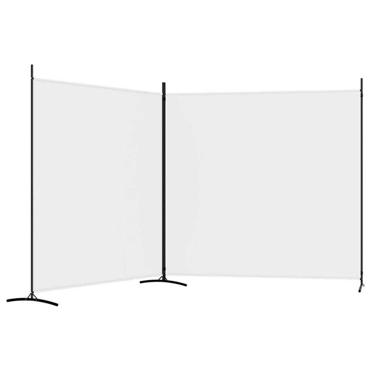 VIDAXL Cloison de separation 2 panneaux Blanc 348x180 cm Tissu