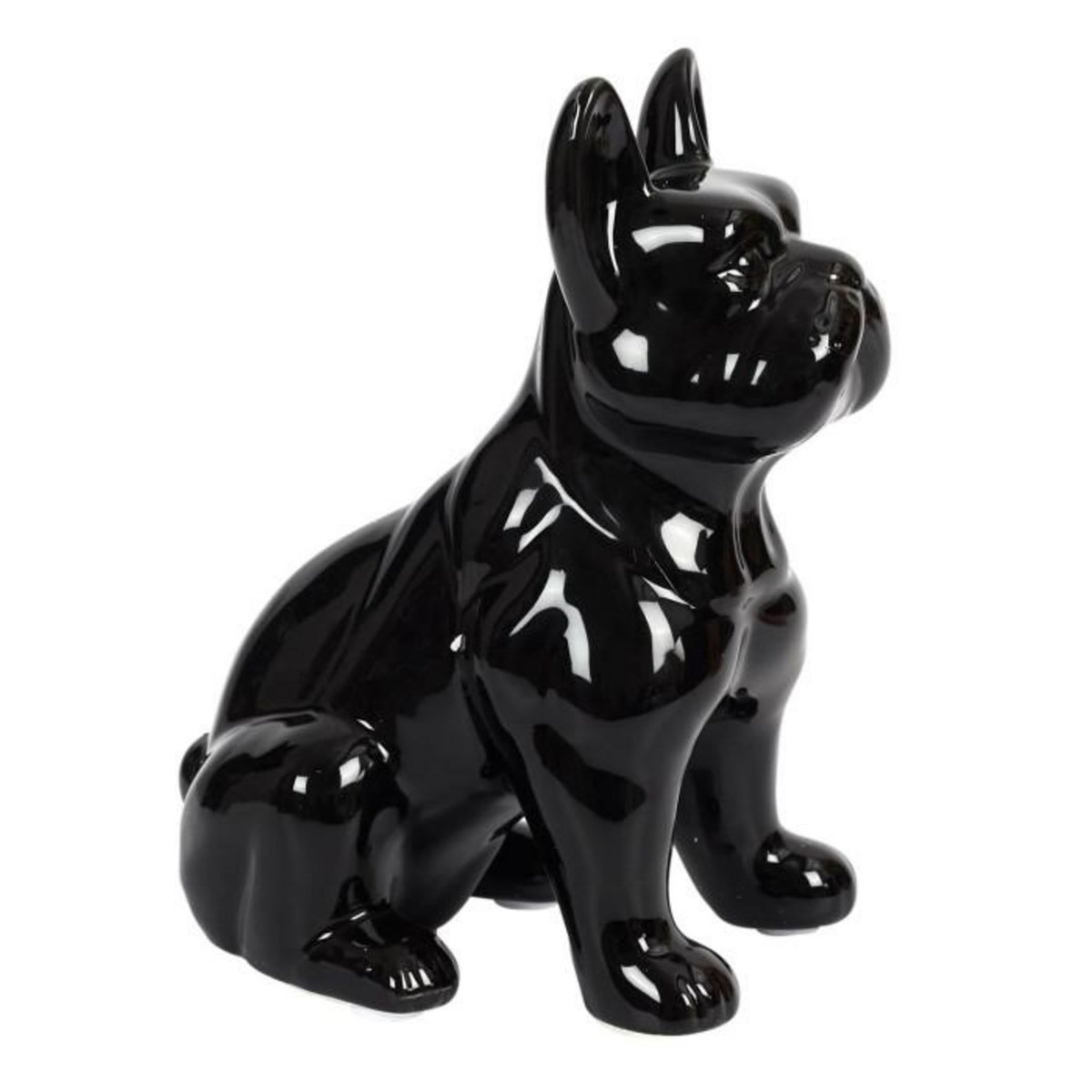 Paris Prix Statuette Déco en Céramique  Bulldog  20cm Noir