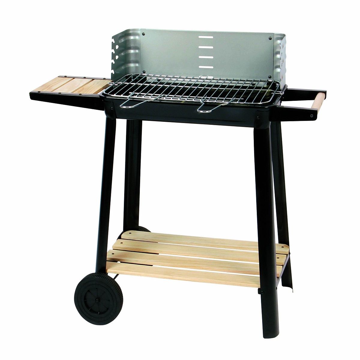 GARDENSTAR Barbecue charbon avec roues - Acier - 79x78.5x43.5cm