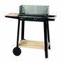 Voir la diapositive 2 : GARDENSTAR Barbecue charbon avec roues - Acier - 79x78.5x43.5cm