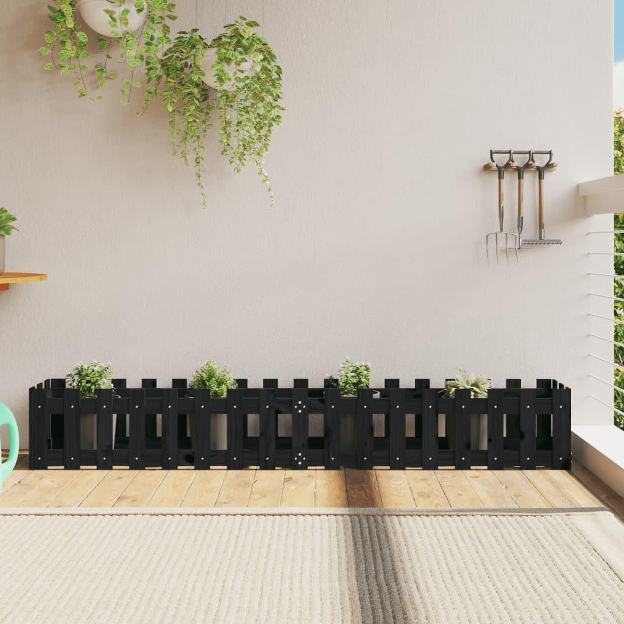 VIDAXL Lit sureleve de jardin design de cloture 200x30x30cm pin massif